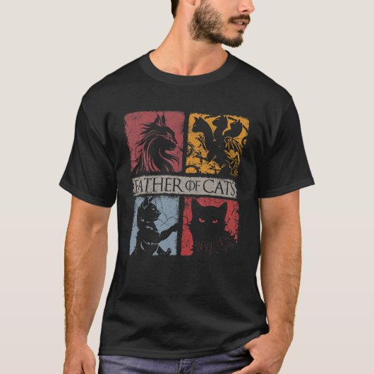 Vader van katten - kattenbroodkat Papa Fabulous T-shirt (Voorkant)