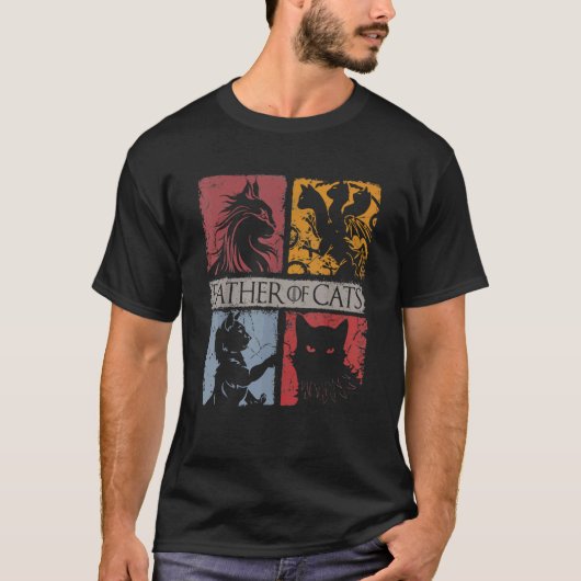 Vader van katten Vader Kat Papa vaders Da T-shirt (Voorkant)