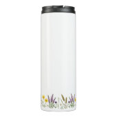 Vader van krans van wilde bloemen Aangepaste naam Thermosbeker (Achterkant)