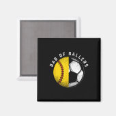 Vader Van Llers Vader Zoon Softll Voetballer Coach Magneet (Voorkant / Achterkant)