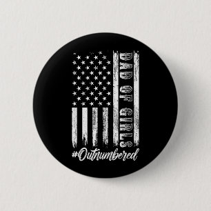 Vader Van Meisjes In De Meerderheid Retro Vaderdag Ronde Button 5,7 Cm