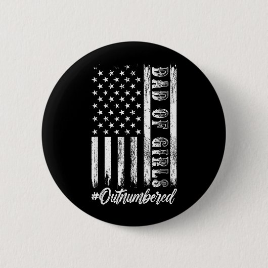 Vader Van Meisjes In De Meerderheid Retro Vaderdag Ronde Button 5,7 Cm (Voorkant)