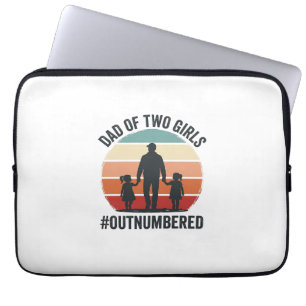Vader van twee meisjes in de minderheid Vintage fa Laptop Sleeve