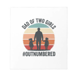 Vader van twee meisjes in de minderheid Vintage fa Notitieblok