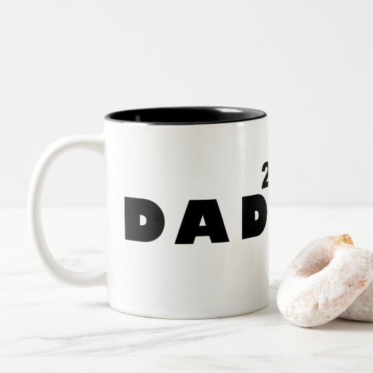 vader van twee tweekleurige koffiemok (Met donut)