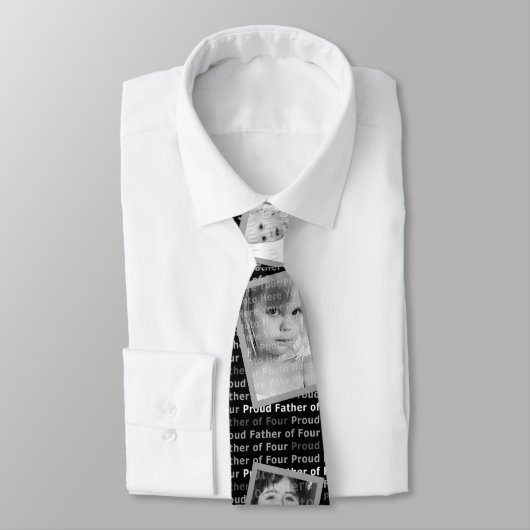 Vader van vier — Aanpassen met eigen foto's Stropdas (Gebonden)