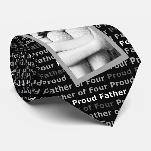 Vader van vier — Aanpassen met eigen foto's Stropdas (Opgerold)