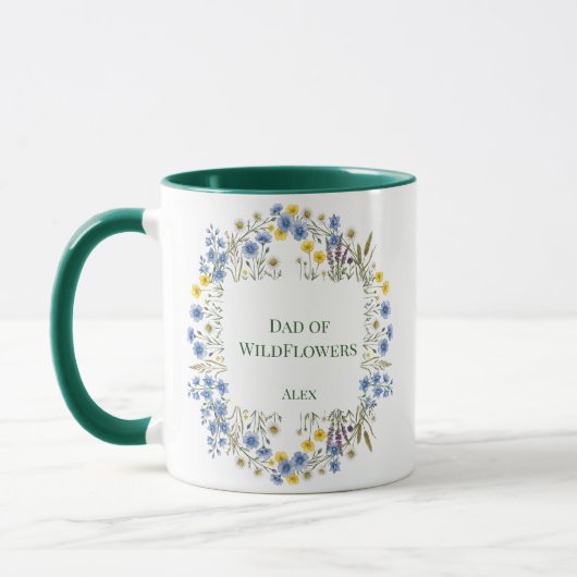 Vader van Wilde Bloemen Bloemenkrans Aangepaste Na Mok (Links)