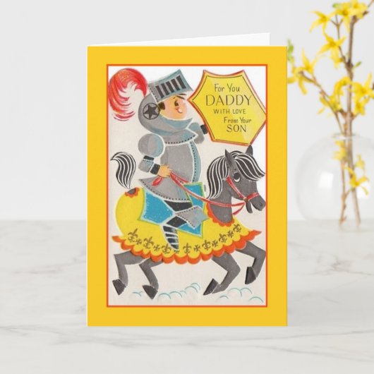  vader van zoon Vaderdag Kaart (Gele Bloem)