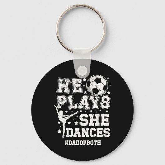 Vader van zowel dans- als voetbalvader danst en vo sleutelhanger (Voorkant)
