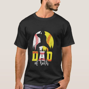 Vader van zowel jongen als meisje honkbal softbal  t-shirt