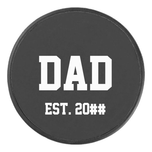 Vader Vast Jaar zwart en wit Hockey Puck (Voorkant)