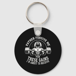 Vader vergeef me voor deze winsten - Funny Gym Mot Sleutelhanger
