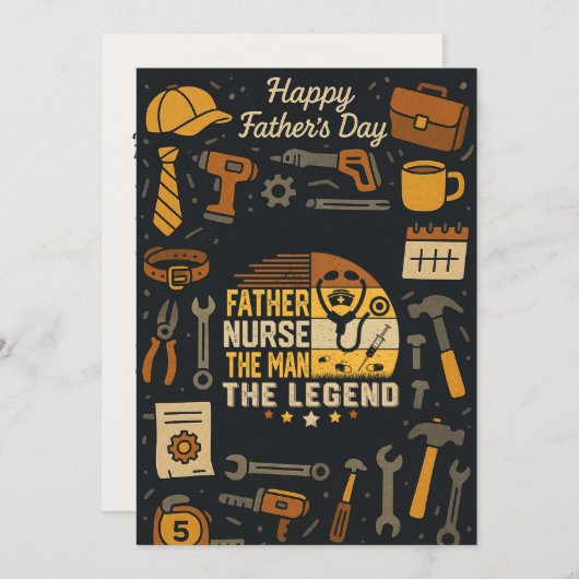 Vader Verpleegster De Man Legende Levenstuin Kaart (Voorkant / Achterkant)