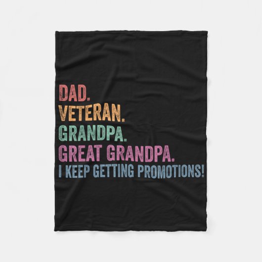 Vader Veteraan Grappige Opa Grote Opa Vaders Da Fleece Deken (Voorkant)