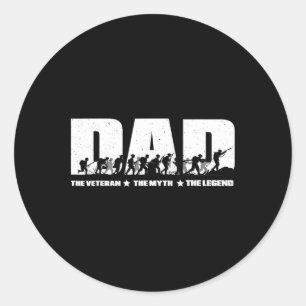 Vader Veteraan Mythe Legende Vaderdag Vader Opa Ve Ronde Sticker