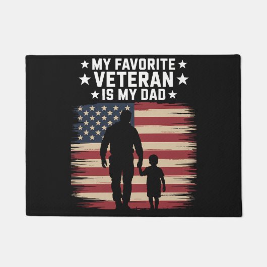 Vader Veteranen Dag Papa Trots Deurmat (Voorkant)