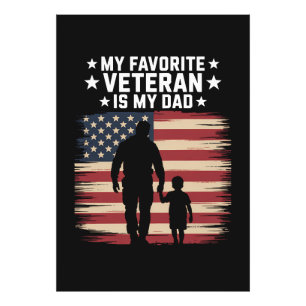 Vader Veterans Day Papa Trots Foto Afdruk