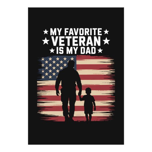 Vader Veterans Day Papa Trots Foto Afdruk (Voorkant)
