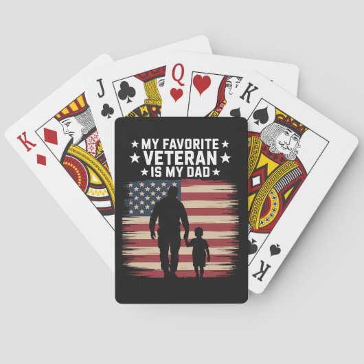 Vader Veterans Day Papa Trots Pokerkaarten (Achterkant)