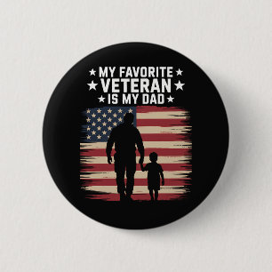 Vader Veterans Day Papa Trots Ronde Button 5,7 Cm