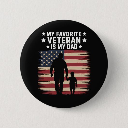 Vader Veterans Day Papa Trots Ronde Button 5,7 Cm (Voorkant)