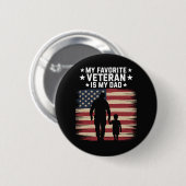 Vader Veterans Day Papa Trots Ronde Button 5,7 Cm (Voorkant /achterkant)