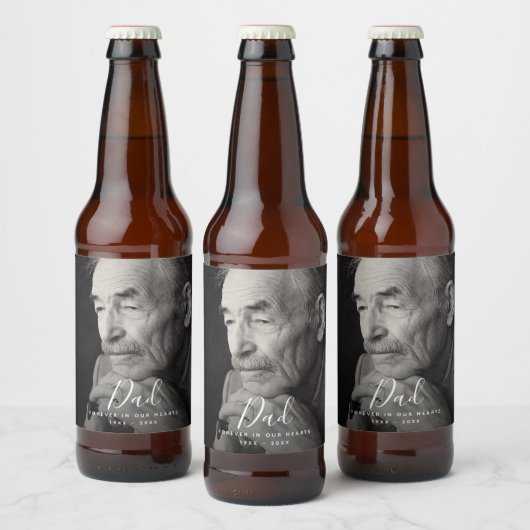 Vader Viering van het Leven Begrafenis Herdenking Bier Etiket (Flessen)