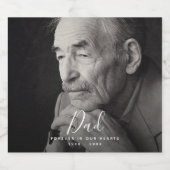 Vader Viering van het Leven Begrafenis Herdenking  Bier Etiket (Enkel label)