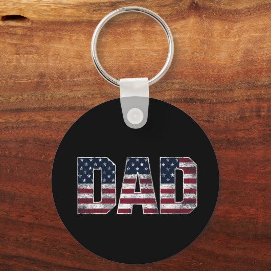 Vader Vlag VS ,Amerikaanse Daddy Vaderdag Sleutelhanger (Voorkant)