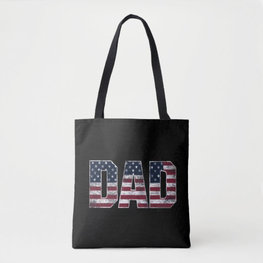  Vader Vlag VS ,Amerikaanse Daddy Vaderdag Tote Bag (Voorkant)