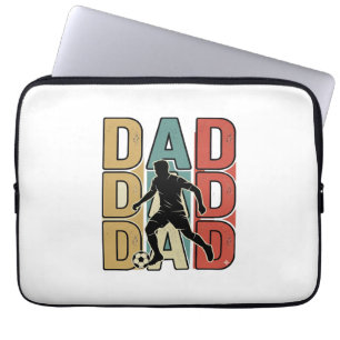 Vader Voetbal Vintage Gravure Vector Ontwerp_1 Laptop Sleeve