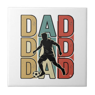 Vader Voetbal Vintage Gravure Vector Ontwerp_1 Tegeltje