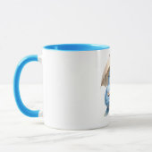 Vader Vogel Beschermt Zijn Kleine Mug Mok (Links)