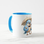 Vader Vogel Beschermt Zijn Kleine Mug Mok (Voorkant links)