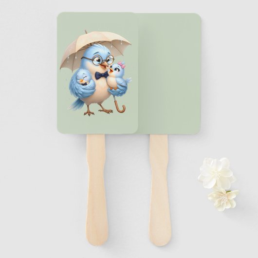 Vader Vogel Handventilator Zomer Cadeau Handwaaier (Voorkant en achterkant)
