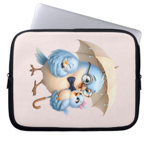 Vader Vogel Laptophoes Familie Laptop Sleeve