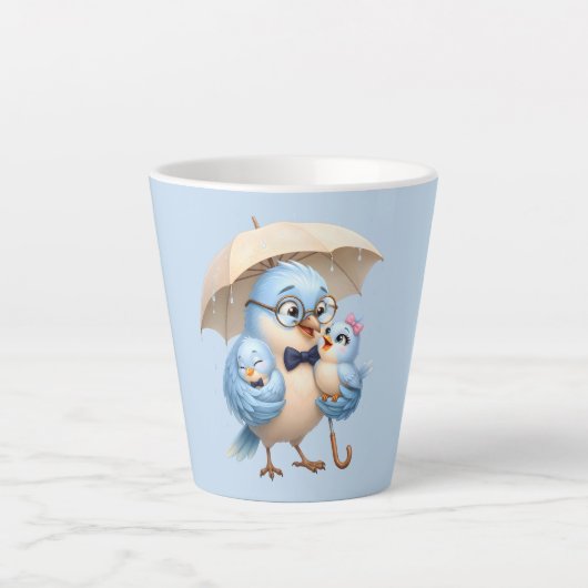 Vader Vogel Latte Kop Cozy Morgen Drinkwaren (Voorkant)