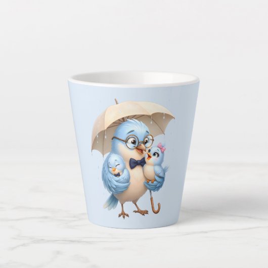 Vader Vogel Latte Mok Geschenk voor Vader (Voorkant)