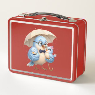 Vader Vogel Metalen Lunchbox Cadeau voor Vader