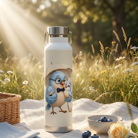 Vader Vogel Sportfles Cadeau voor Vader Waterfles