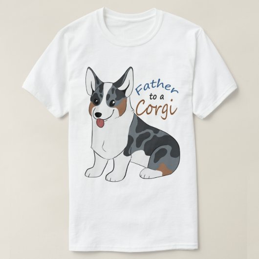 Vader voor een blauwe kool Corgi T-shirt (Design voorkant)