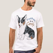 Vader voor een blauwe kool Corgi T-shirt (Voorkant)