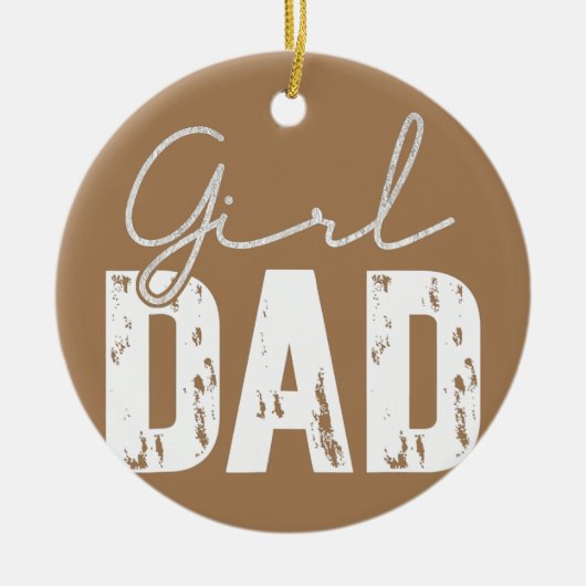 Vader voor mannen, vader van een meisje keramisch ornament (Voorkant)