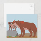 Vader Wolf en Pup Briefkaart (Voorkant / Achterkant)