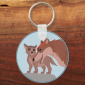 Vader Wolf en Pup Sleutelhanger (Voorkant)