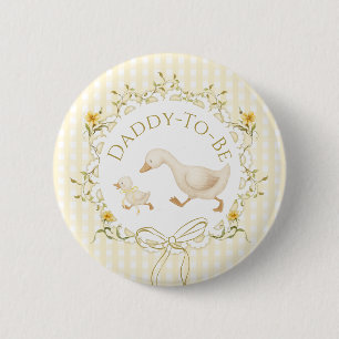 Vader worden Silly Goose Gingham Baby Shower Ronde Button 5,7 Cm