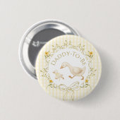 Vader worden Silly Goose Gingham Baby Shower Ronde Button 5,7 Cm (Voorkant /achterkant)