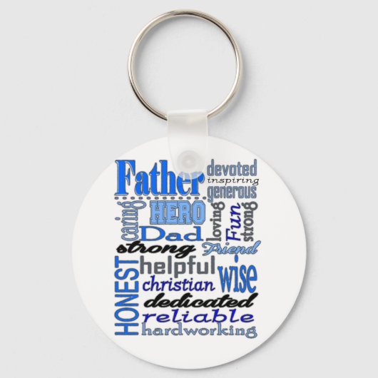 Vader Words Day Papa Pawpaw Sleutelhanger (Voorkant)