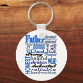 Vader Words Day Papa Pawpaw Sleutelhanger (Voorkant)